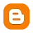 The Blogger logo, a stylized uppercase "B" in white text on an orange background. 