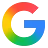 The letter "G" in green, red, yellow and blue.