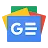The Google News logo, layers of multicolored pages stacked on top of each other, with the letter "G" on top. 